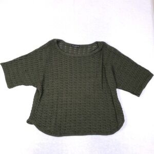 Marisa Christina Woman Vintage Olive Green Knit Top Oversized 2X Open Weave